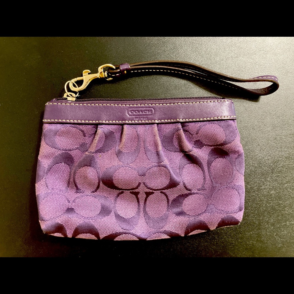 Beautiful Deep Purple Coach Wristlet